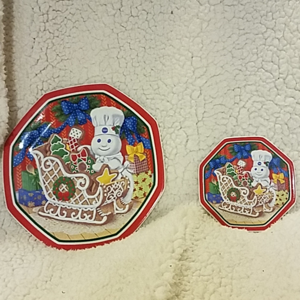 Pillsbury sweet sleigh plate and coaster set
